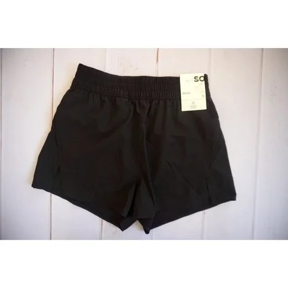SO Juniors Athleisure Black Luxe Lined Shorts - Size S, NWT - Picture 1 of 6
